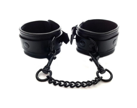 Rouge Leather Ankle Cuffs Black W/Access