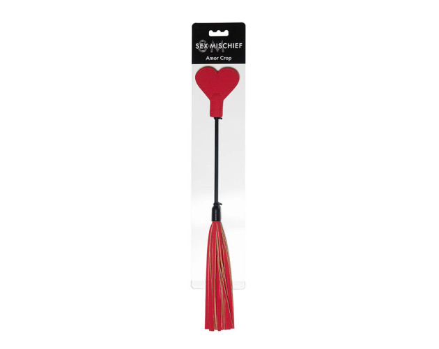 SS S&M Amor Crop Heart Flogger Red