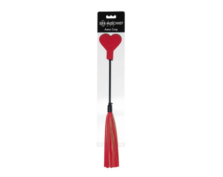 SS S&M Amor Crop Heart Flogger Red