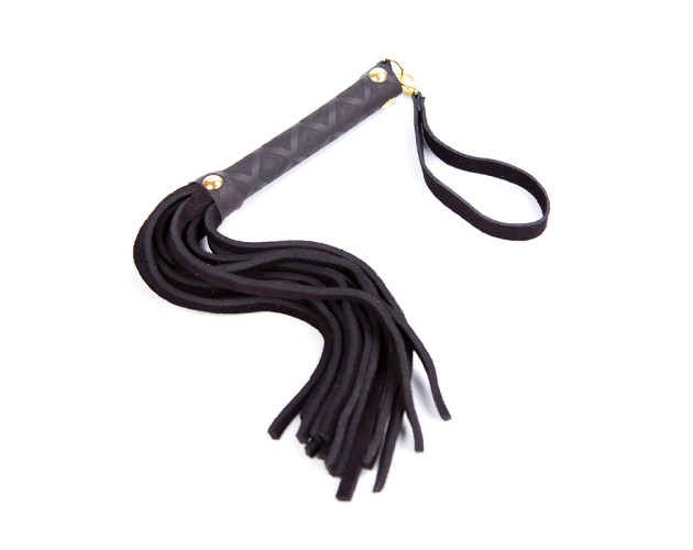 Ple'sur 11in Mini Leather Flogger Black