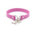 Ple'sur PVC Collar W/Heart Lock Pink