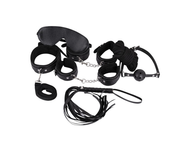 MP Leather 7-Pack Lite Bondage Set Black