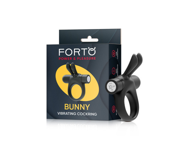 Forto Bunny Vibrating Cockring Black