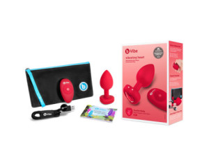 b-Vibe Vib Heart Shape Jewel Plug M/L Rd