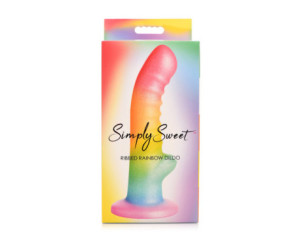 Simply Sweet Ribbed Sili Dildo 6.5in Rai