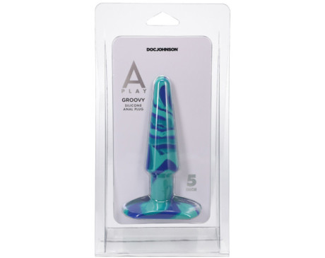 A-Play Groovy Sili Anal Plug 5in Ocean