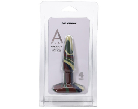 A-Play Groovy Sili Anal Plug 4in Camoufl