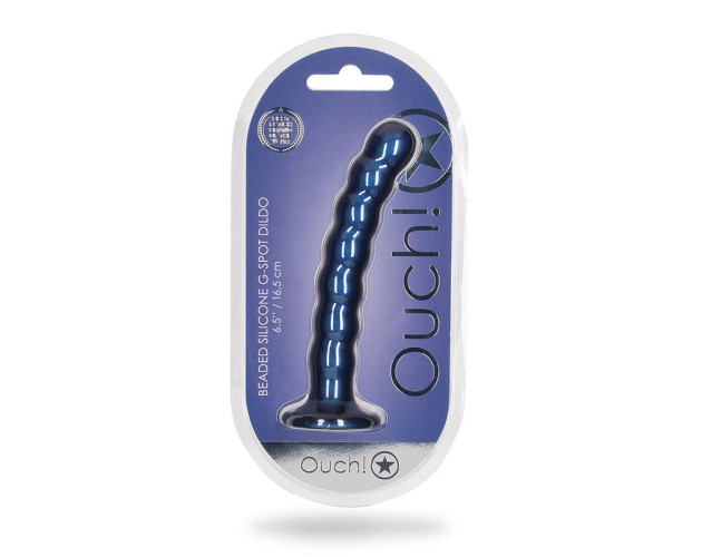 Shots Ouch Beaded Sili 6.5in GSpot MBlu