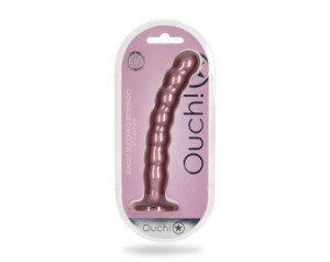 Shots Ouch Beaded Sili 8in GSpot RGold