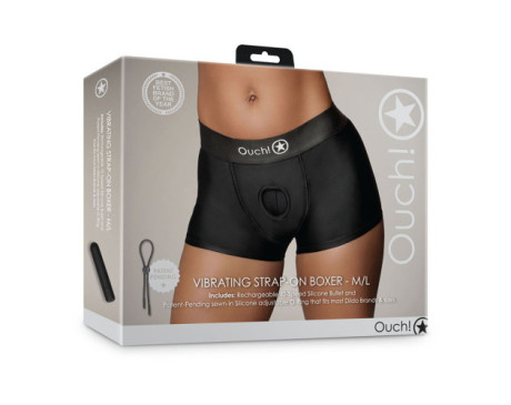 Shots Ouch Vibr Strapon Boxer M/L Blk