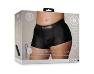 Shots Ouch Vibr Strapon Boxer XL/2XL Blk