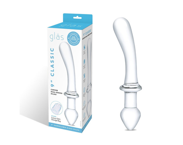 Glas Classic 9in Curved Dual-Ended Dildo