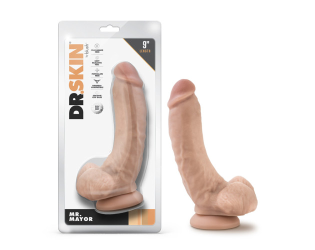 Dr. Skin Mr. Mayor Dildo/Ball 9in Beige