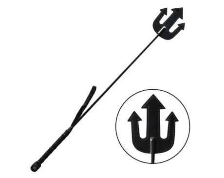 Rouge Leather Devil Riding Crop Black