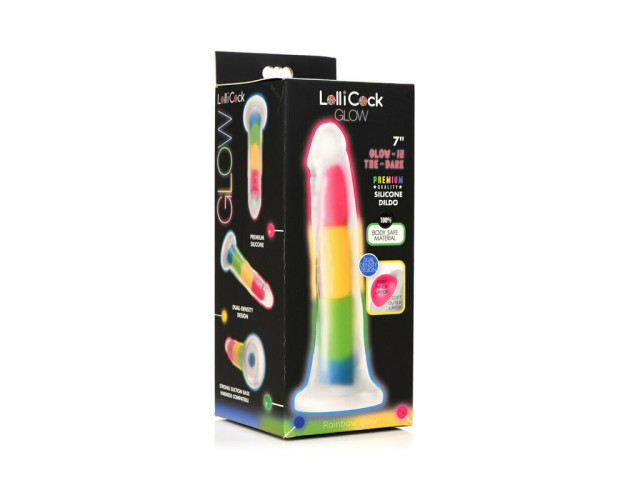 Lollicock Sili Dildo 7in G.I.T.D Rainbow