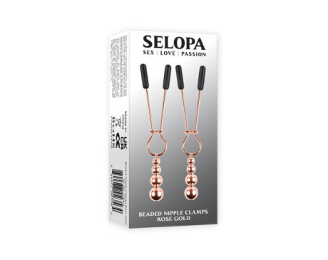 Selopa Beaded Nipple Clamps S.S. Rose Go