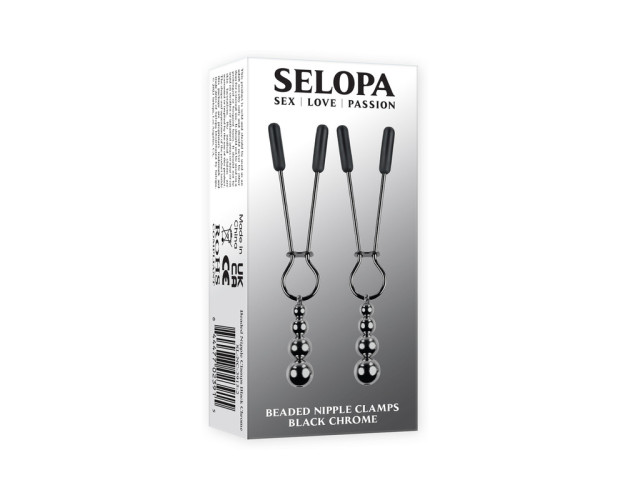 Selopa Beaded Nipple Clamps S.S. Bk Chro