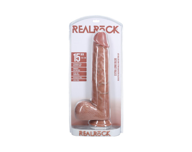 RealRock Extra Long 15in Dil w/Balls Tan