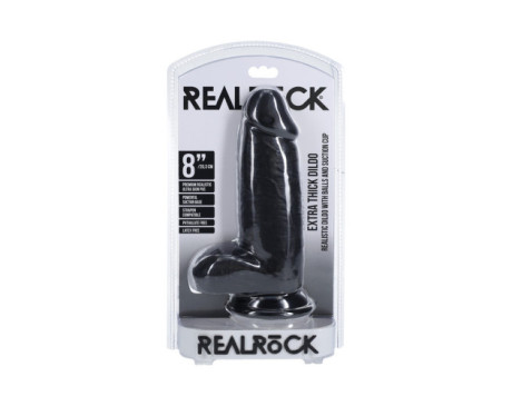 RealRock Extra Thick 8in Dil w/Balls Blk