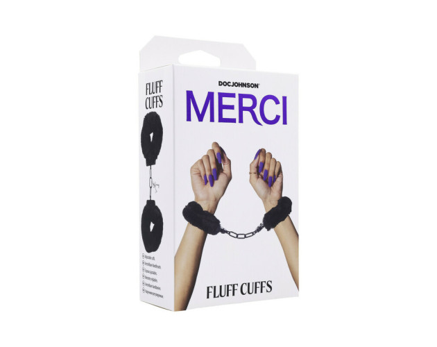 Merci Fluff Cuffs Black