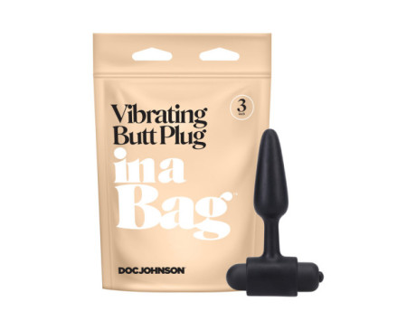 In A Bag Vibrating Butt Plug 3in Black