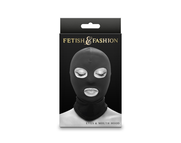 Fetish&Fashion Eyes&Mouth Hood Black