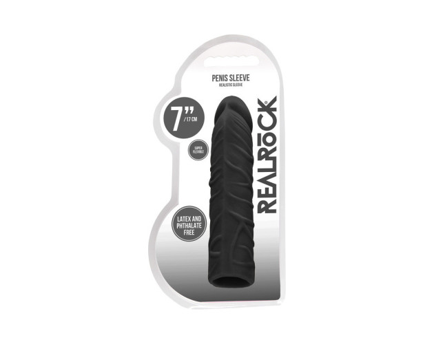 RealRock Skin 7 in. Penis Sleeve Black