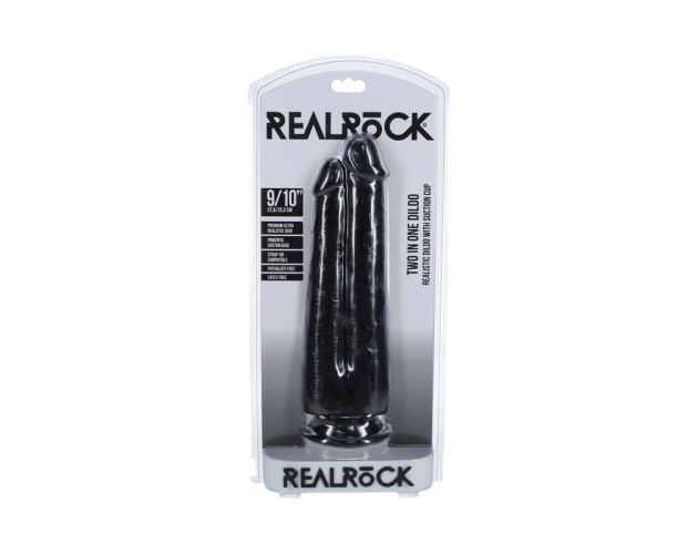 RealRock Two in One 9/10in Dildo Black