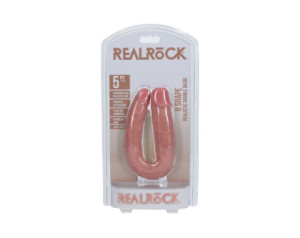 RealRock 5in U-Shaped Double Dildo Beige