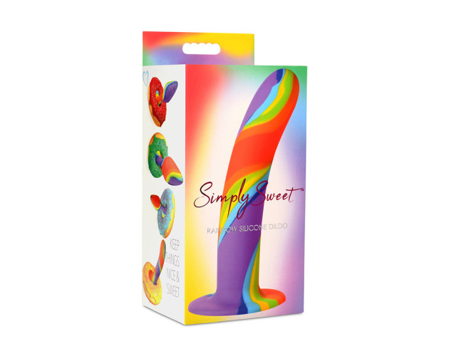 Simply Sweet Rainbow Silicone Dildo