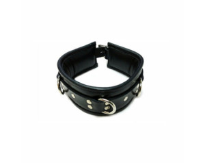 Rouge Leather Padded Collar Black/Black