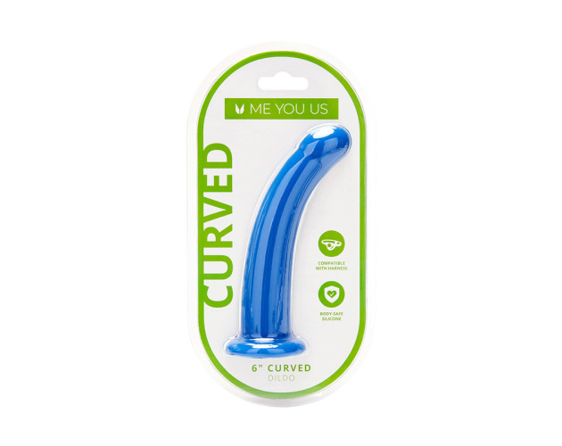 Me You Us 6in Curved Silicone Dildo Blue