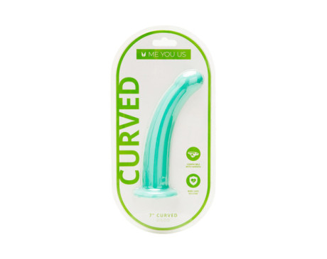 Me You Us 7in Curved Silicone Dildo Aqua