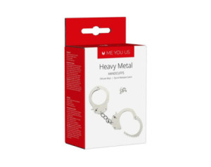 Me You Us Heavy Metal Handcuffs Silver