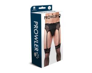 Prowler Lace Garter Set Black Large