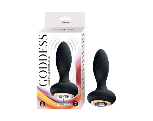 Goddess Diamond Vibrating Plug Black