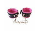 Rouge Leather Padded Wrist Cuffs Bk/Pk