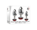 A&E Three Hearts Gem Anal Plug Set