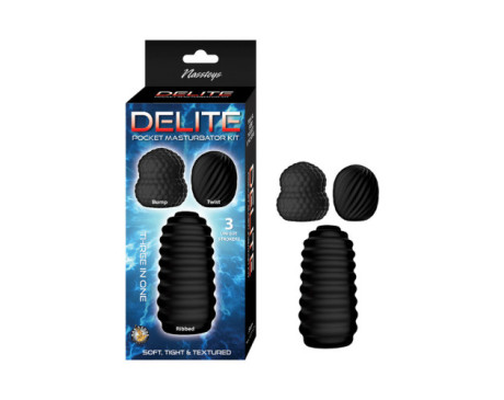 Delite Pocket Masturbator Kit Black