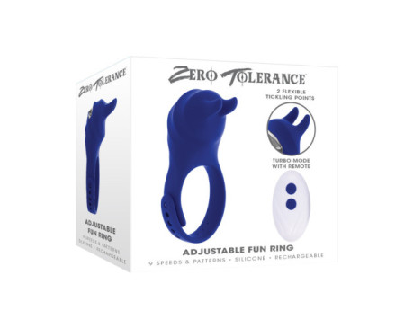 ZT Adjustable Fun Ring Recha Vib W/RC Bl