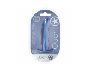 Ouch! Smooth Sili Finger Plug 4.6in MBlu