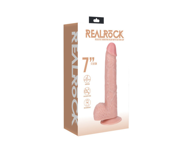 RealRock 7in Vibra Cock Balls Reg Str Bg