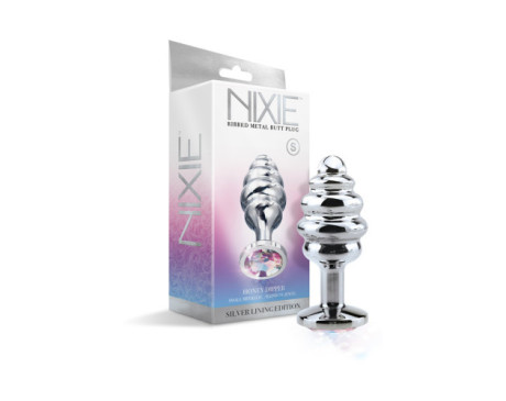 Nixie Ribbed Metal Butt Plug Honey Dip S