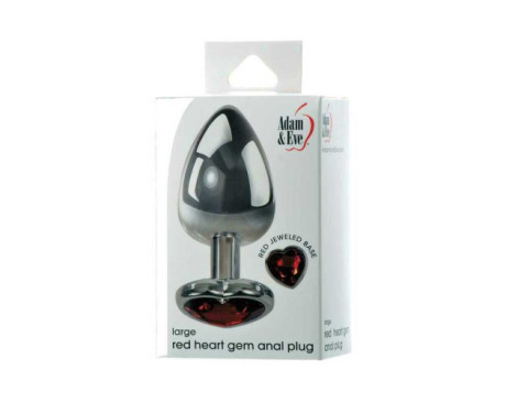 A&E Red Hearts Gem Anal Plug Large