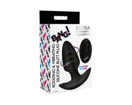 BANG! Rotating & Vibrating Plug RC Blk