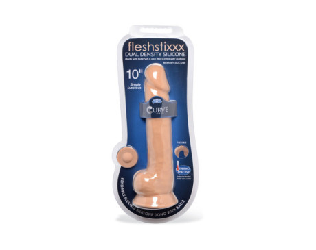 FLESHSTIXXX  10in Sili Dildo Balls Med