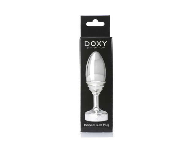 Doxy Ribbed Metal Butt Plug