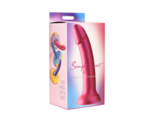 Simply Sweet 7in Metallic Sili Dildo Pnk