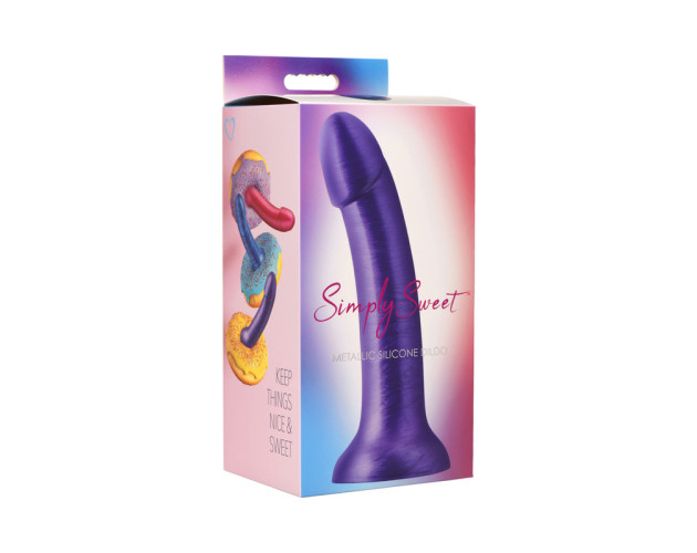 Simply Sweet 7in Metallic Sili Dildo Pur