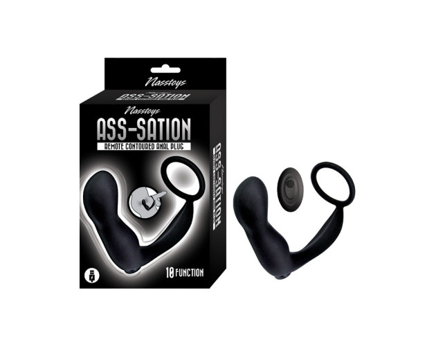 Ass-Sation Remote Contoured Anal Plug Bl